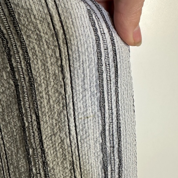 Habitat White Black Textured Striped Buttoned Blouse Size Small - Picture 3 of 8